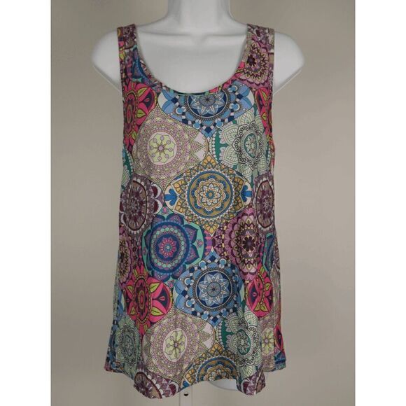 Women's Multicolor Geometric Print Tank Top M - Picture 2 of 8